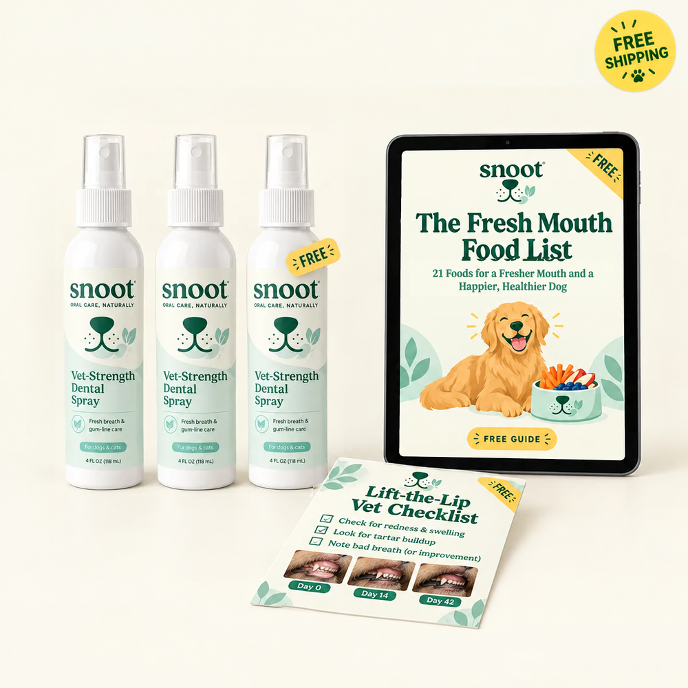 3 bottles of Snoot with the free ebook, Vet Checklist and free shipping