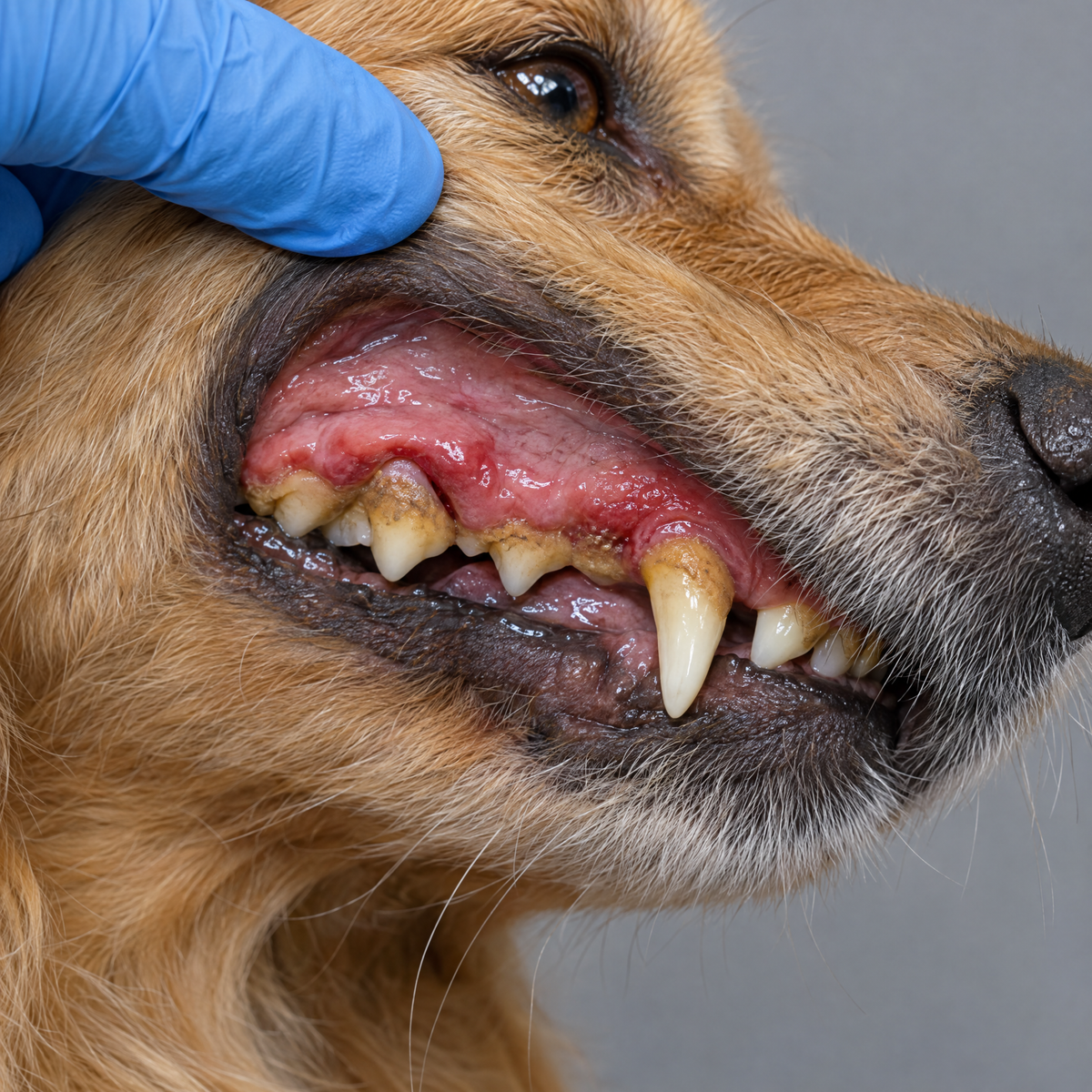 Leaky gums: tartar line and red gums